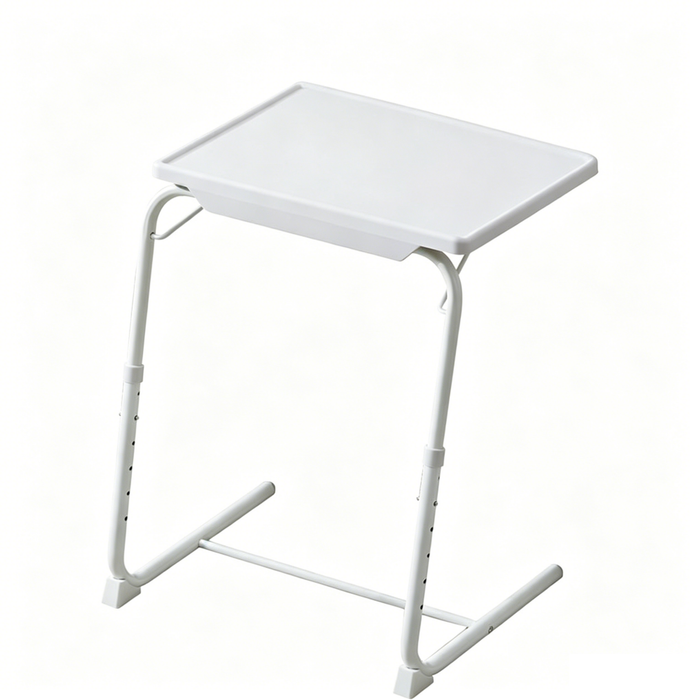 Catzon Foldable Laptop Table With Cup Holder & 6 Adjustable Heights-white