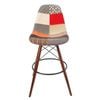 SK Designer Living | Replica Eames DSW Stool | Fabric & Walnut - Multicoloured V2
