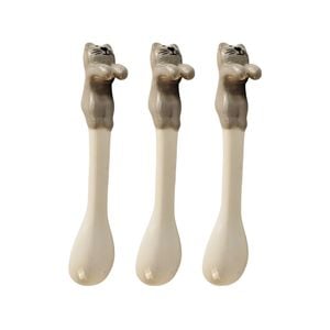 3pk Urban 12cm Novelty Cat Ceramic Hanging Spoon For Mug