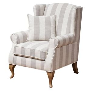 Sophia Wingback Chair Beige Stripes