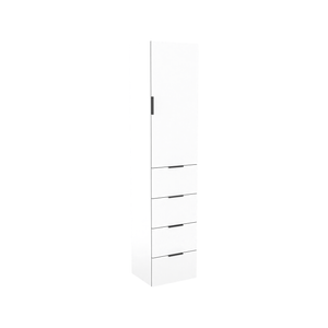 Lugna 2048 x 450 x 380mm White 3 Shelf 4 Drawers Right Hinged Door Storage Cabinet