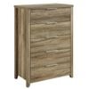 Tallboy with 5 Storage Drawers Natural Wood like MDF in Oak Colour