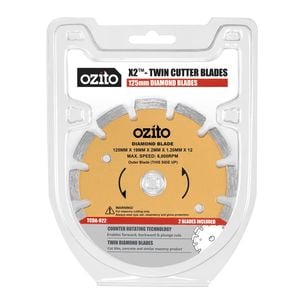 Ozito 125mm Twin Cutter Diamond Blades - 2 Pack