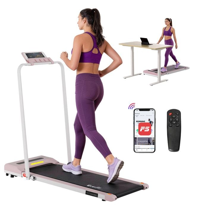 Everfit 2 In 1 Treadmill Electric Walking Pad Under Desk Home Gym Fitness 380mm Pink