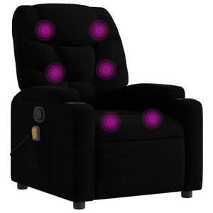vidaXL Massage Recliner Chair Reclining Armchair Single Sofa Black Fabric