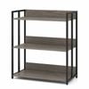 Costway 3tier Bookshelf Storage Rack Adjustable Living Room Grey
