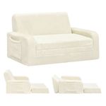 Advwin 3-in-1 Kids Loveseat Sofa Toddler Couch Chair & Lounger Beige