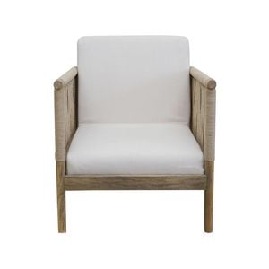 Roomlane Evon Sofa Chair Mango Wood and Jute in Natural Color Cushions