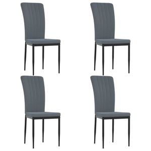vidaXL Dining Chairs Kitchen Chair Dining Room Cafe Chair 4 pcs Dark Grey Velvet