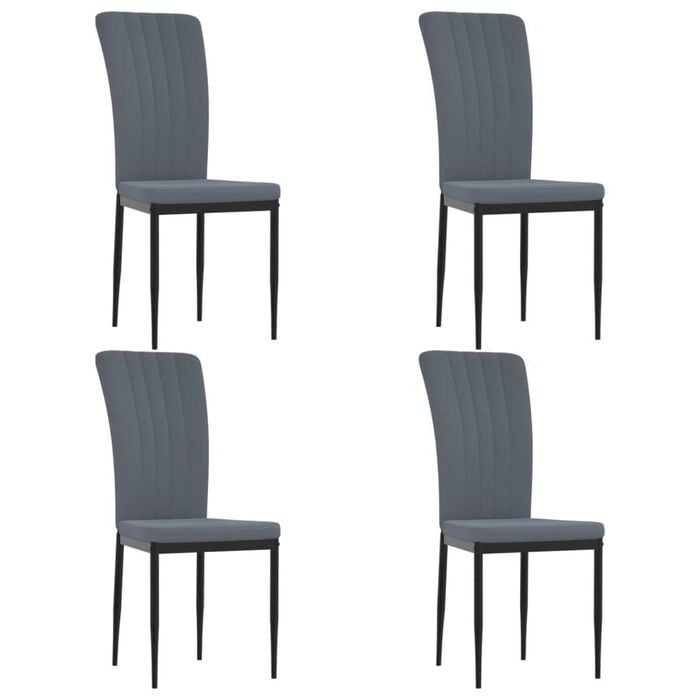 vidaXL Dining Chairs Kitchen Chair Dining Room Cafe Chair 4 pcs Dark Grey Velvet
