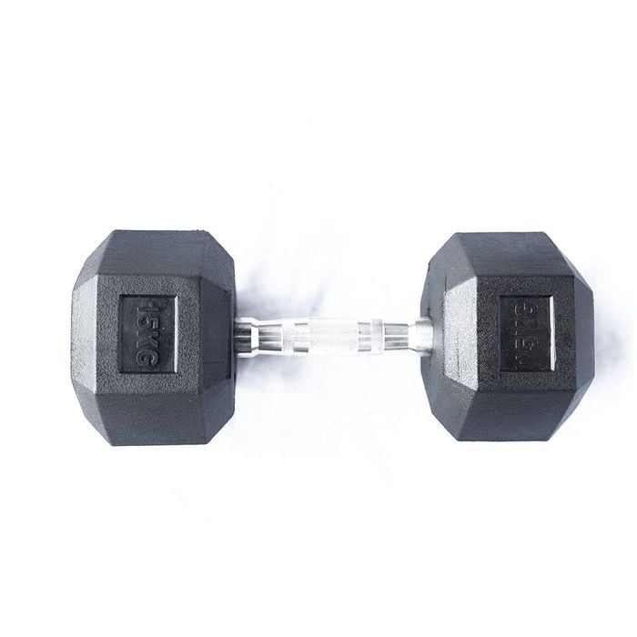 15kg Rubber Coating Hex Dumbbells in Pairs