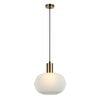 Cla Lighting Papel Interior Pleated Dome Glass Pendant Light Opal Translucent Glass