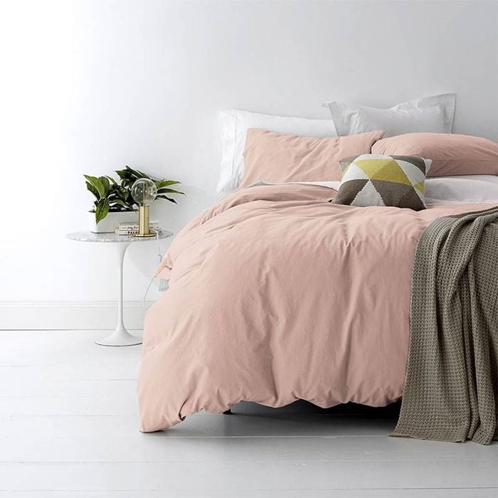 Park Avenue Vintage Washed Cotton Blush Quilt Cover Set