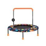 Costway 36‘’ Kids Mini Trampoline Handrail Fitness Rebounder w/LED Bluetooth Speaker