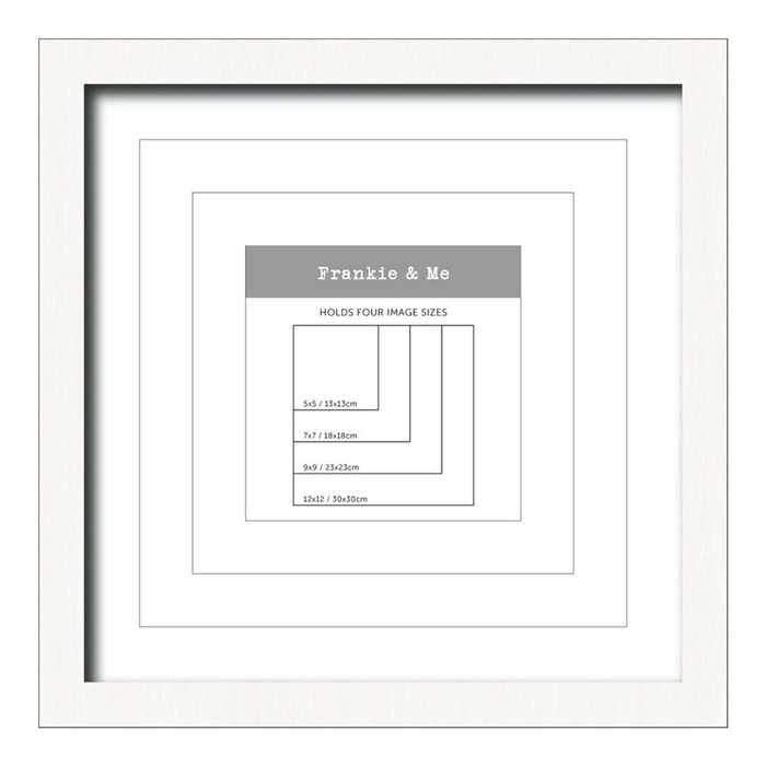 Frankie & Me Window Wooden Multi-Mat Square Photo Frame Home Decor 32.5cm Black