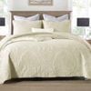 Cotton Rich Lightly Quilted Coverlet Set Royale Cream Queen