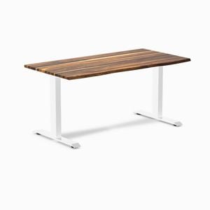 Desky Fixed Height Pheasantwood Hardwood Desk 150x75cm White Leg
