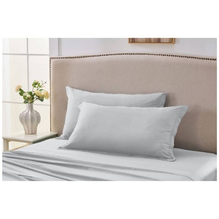 2PK Grosvenor House 500TC Egyptian Cotton King Tailored Pillowcase Silver