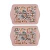 2x 2pc Ashdene Land Down Under Gold Coast Melamine Scatter Tray Peach 21x14.2cm