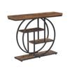 IHOMDEC Industrial 4-Tier MDF and Metal Entryway Console Table with Open Storage Shelf Rustic Dark Brown