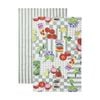 2pc Porto Italian Inspired Valentina Kitchen Tea Towels Sage Green 45x70cm