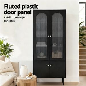 Homfurn Buffet Sideboard Cupboard Cabinet Black Modern Storage Furniture Home Decor
