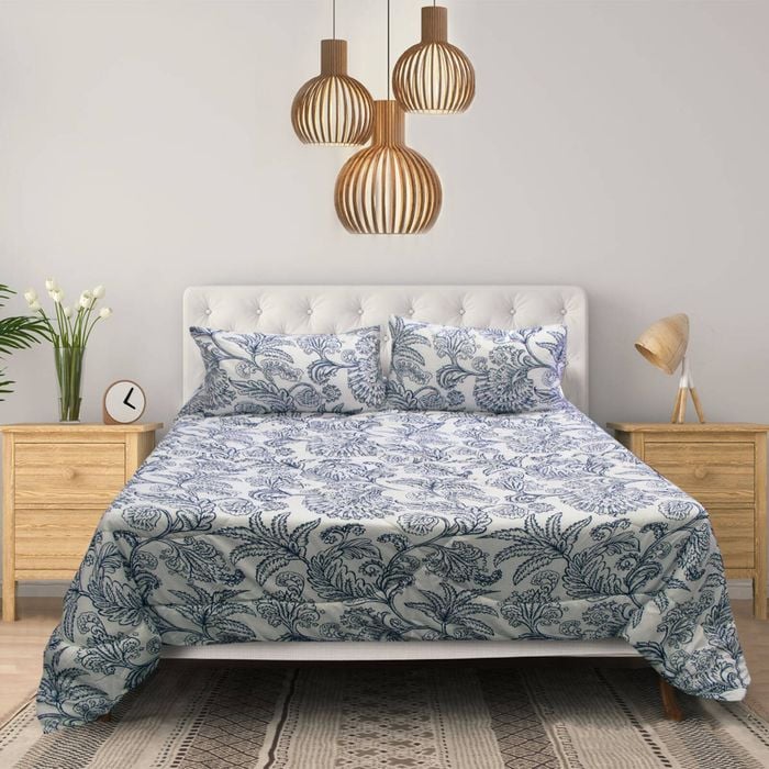 3 Pce Botanica Printed Comforter Set Stylised Leaves King