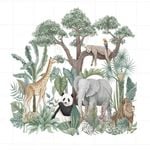 Allwallstickers Medium Multicolour Jungle Animal Wall Mural Wall decal