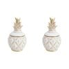 2PK LVD Pineapple Box White Decorative Home Decor Ornament Statue 10.5x19cm