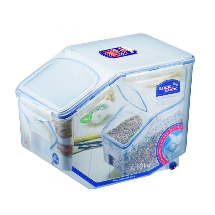 LocknLock Plastic Rice Case 12L Container/Storage Food Organiser w/ Cup Clear