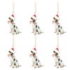 6PK Urban Christmas Dogs Hanging Decoration 11cm Brown/White Assorted
