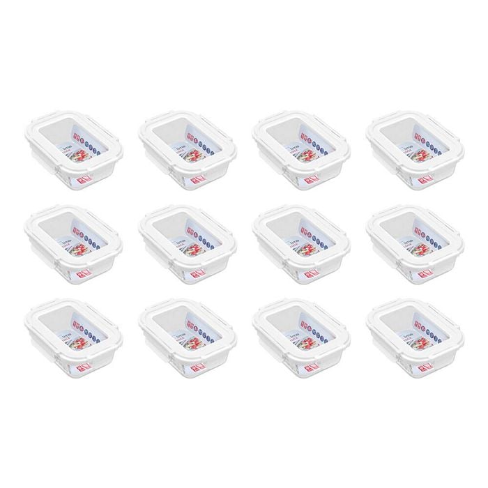 12PK Lemon & Lime Yorkshire Glass Fresh Lock Food Container 375ml