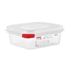 Araven Polypropylene Gastronorm Food Storage Containers With Airtight Lids 1/6 Gn 65mm 1.1l 4 Pack