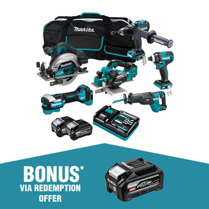 Makita XGT 40V Brushless 6 Piece 4.0Ah Combo Kit