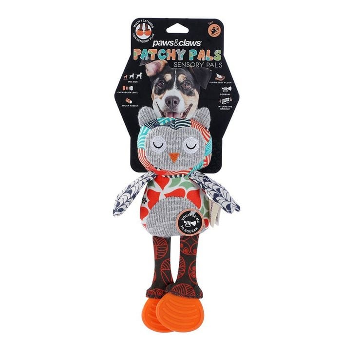 Paws & Claws Patchy Pals Sensory Pet Dog Toy Owl 27.5x16x5cm