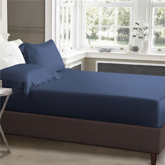 Luxor Single Ocean 1000TC Silk Silky Feel Satin Fitted Sheet+Pillowcase