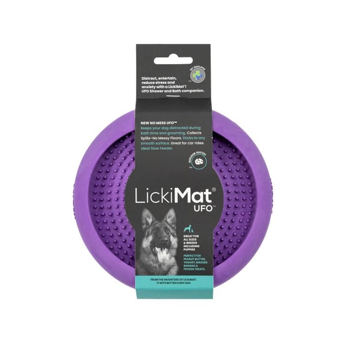 Lickimat UFO Pet Dog/Puppy Food Bowl Purple w/Suction Cups