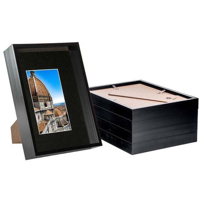 Nicola Spring 3D Deep Box Frames with A5 Mount - A4 (8" x 12") - Black - Pack of 5