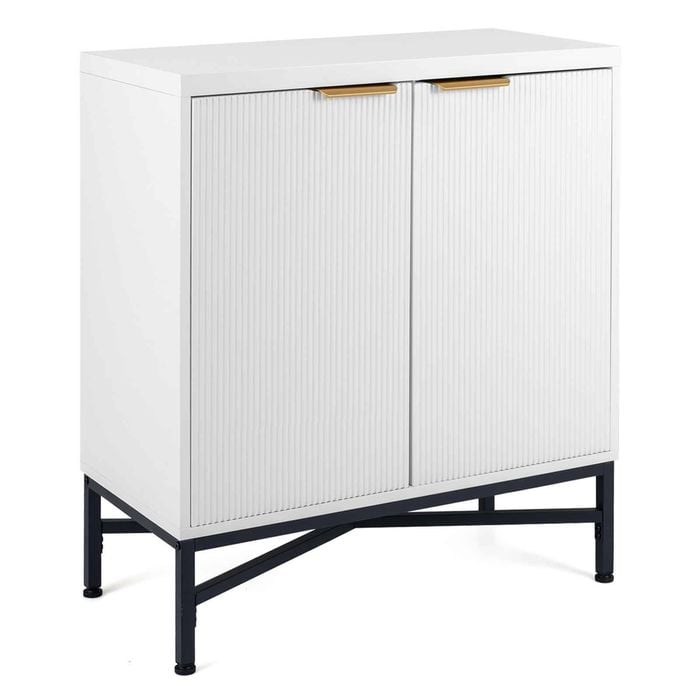 Costway Fluted Sideboard Buffet Cabinet Modern Console Table White