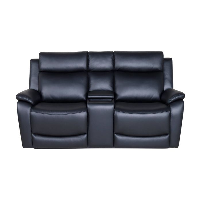 Flint 2 Seater Electric Recliner Genuine Leather Black