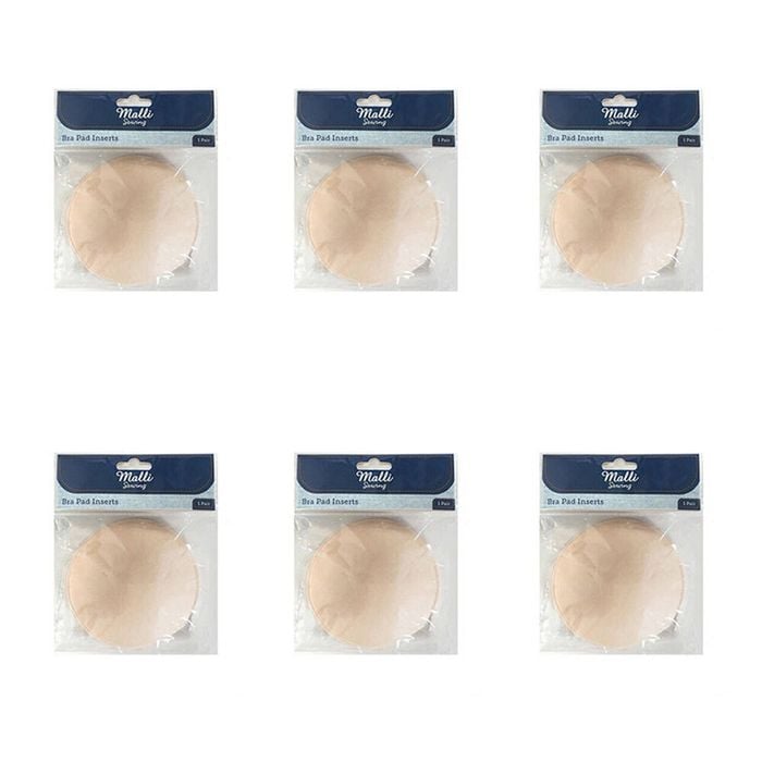 6pk Malli Sewing Sponge Diy Removable Bra Pad/padding Cup Inserts Round Assorted