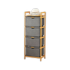 Bamboo Shelf with Storage Hamper - Wooden Bamboo Removable Bags