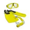 Land & Sea Sports Adventurer Snorkelling Set W/ Fins Goggles Yellow XS AU 5-6
