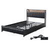 Levede Double Bed Frame PU Mattress Base Storage Drawer Headboard USB Charge