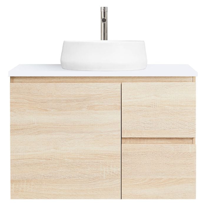 CIBO 750mm Coast Finish Nordic Wall Hung Bathroom Vanity With Pod White Matte Basin