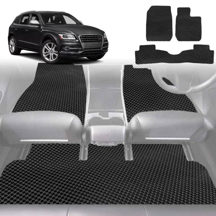 6D Diamond Car Floor Mats for Audi Q5 SQ5 2017-Current-Full Set-Black-Outback GT