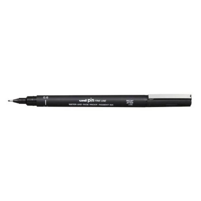 Uni Pin Fine Line Drawing Pen 12pcs (Black) (0.6mm)