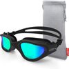 Emsina Swim Goggles, Polarized Swimming Goggles Anti-Fog for Adult Men Women  (Black Gold Lens) …