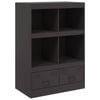 vidaXL Highboard Tall Cupboard Sideboard Storage Cabinet Living Room Black Steel