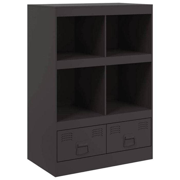 vidaXL Highboard Tall Cupboard Sideboard Storage Cabinet Living Room Black Steel